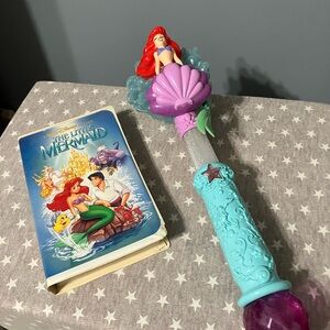 Little Mermaid Ariel Magic Wand and VHS Tape Rare One Pulled from Shelves